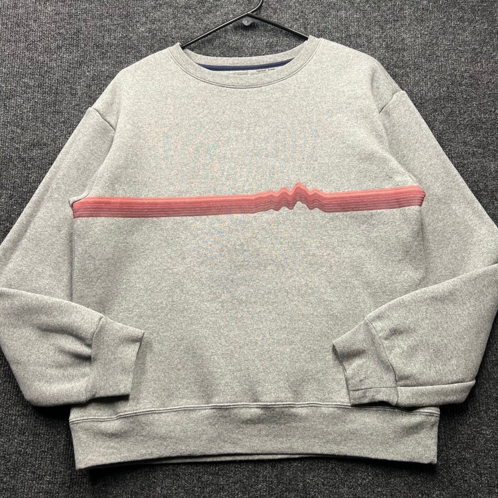 Patagonia Uprisal Crew Sweatshirt Mens Medium Gray Graphic Stripe Pullover 2549